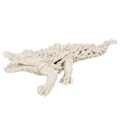 Coral Look White Alligator Figurine 20