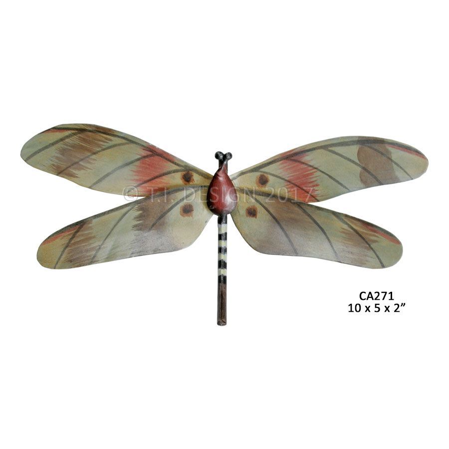 Dragonfly Single Brown Metal Wall Art