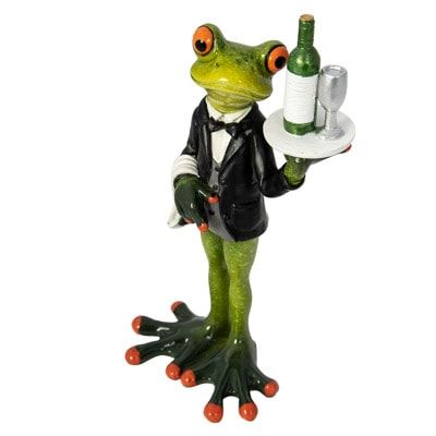 Frog Waiter w/ Wine Figurine GI WW-615
