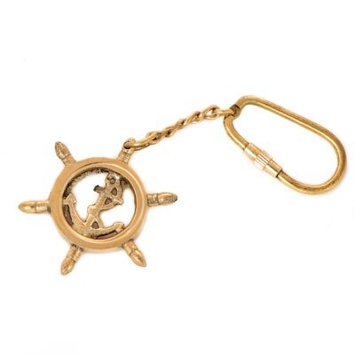 Ship Wheel Anchor Key Ring GI K-1862