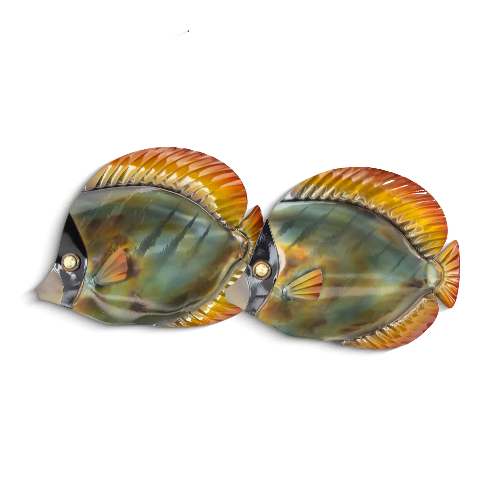 Butterfly Fish School 2 Fish Stainless Steel Metal Wall Art
