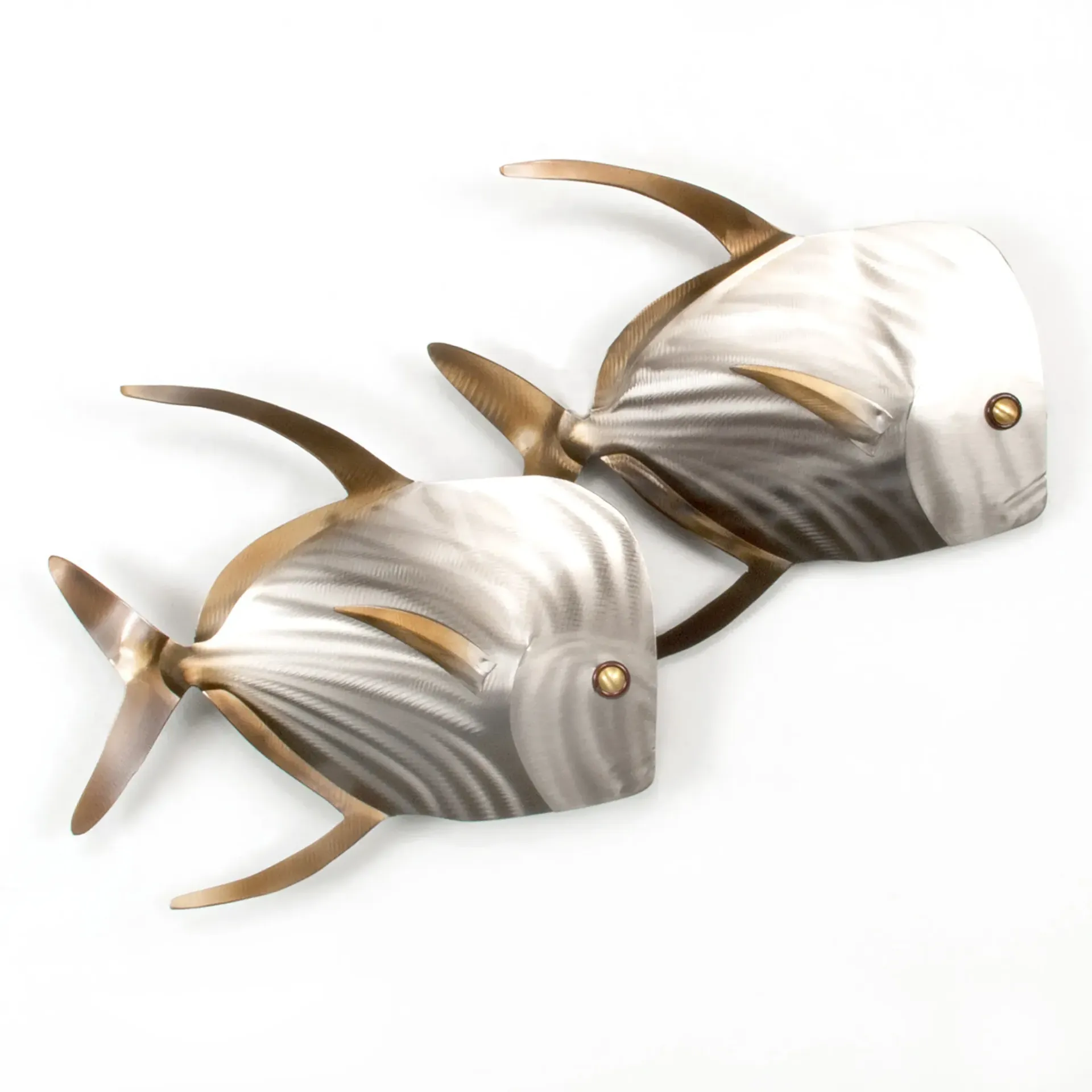 Lookdown Fish Face Right Stainless Steel Metal Wall Art