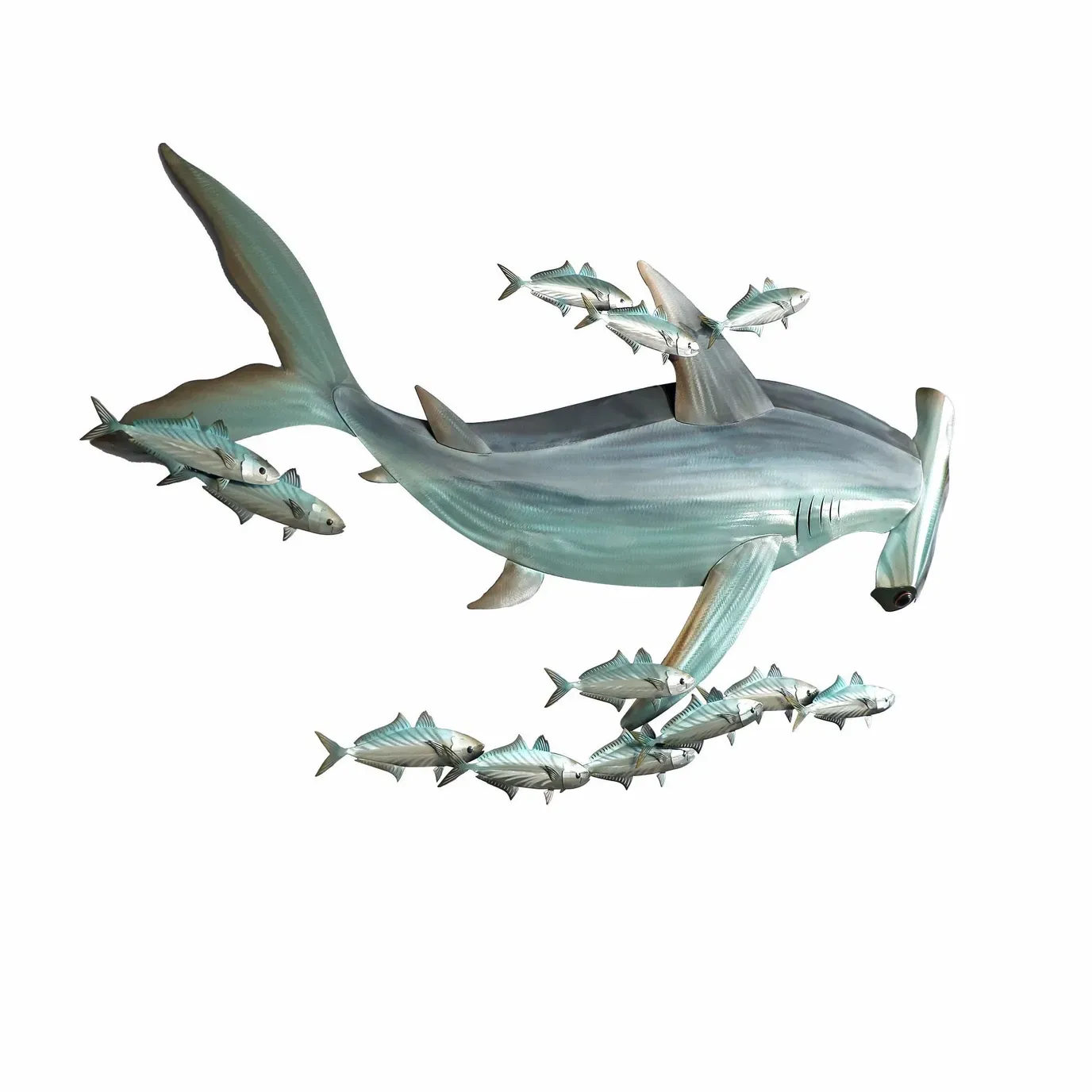 Hammerhead & Friends - Horizontal Stainless Steel Metal Wall Art