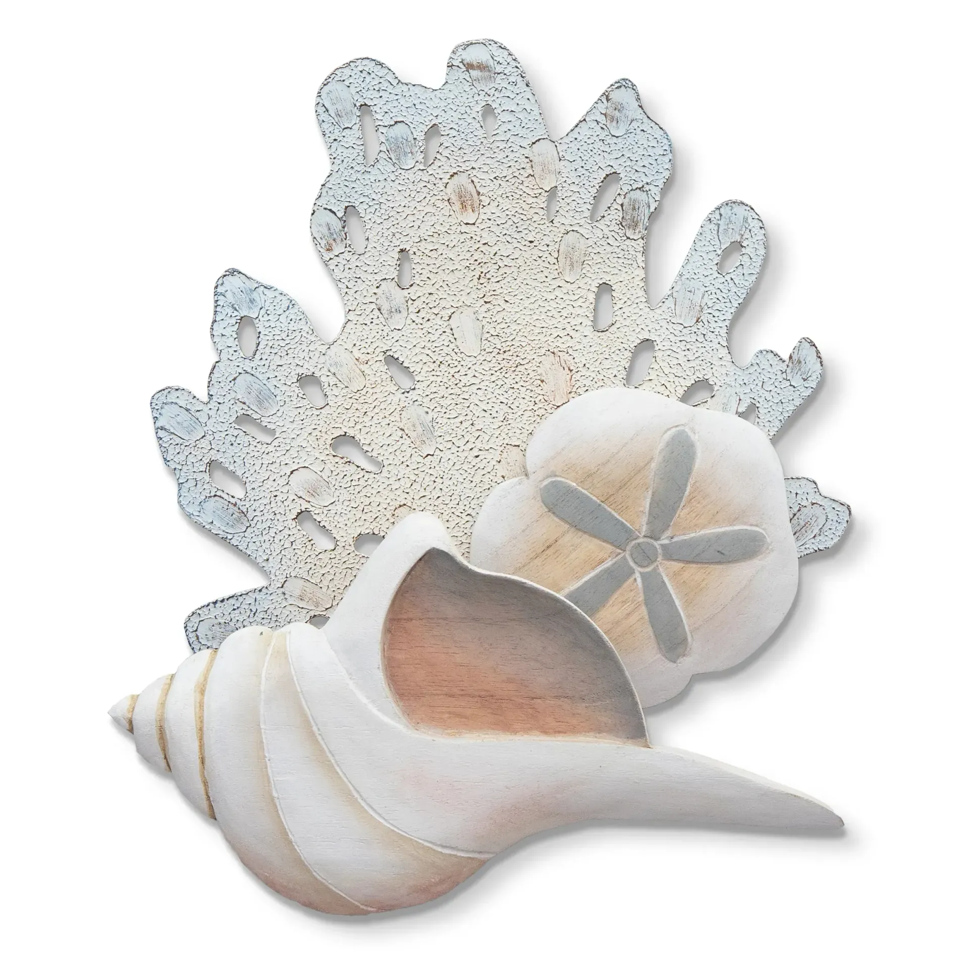 Shells w/ Seafan Metal/Wood Wall Art