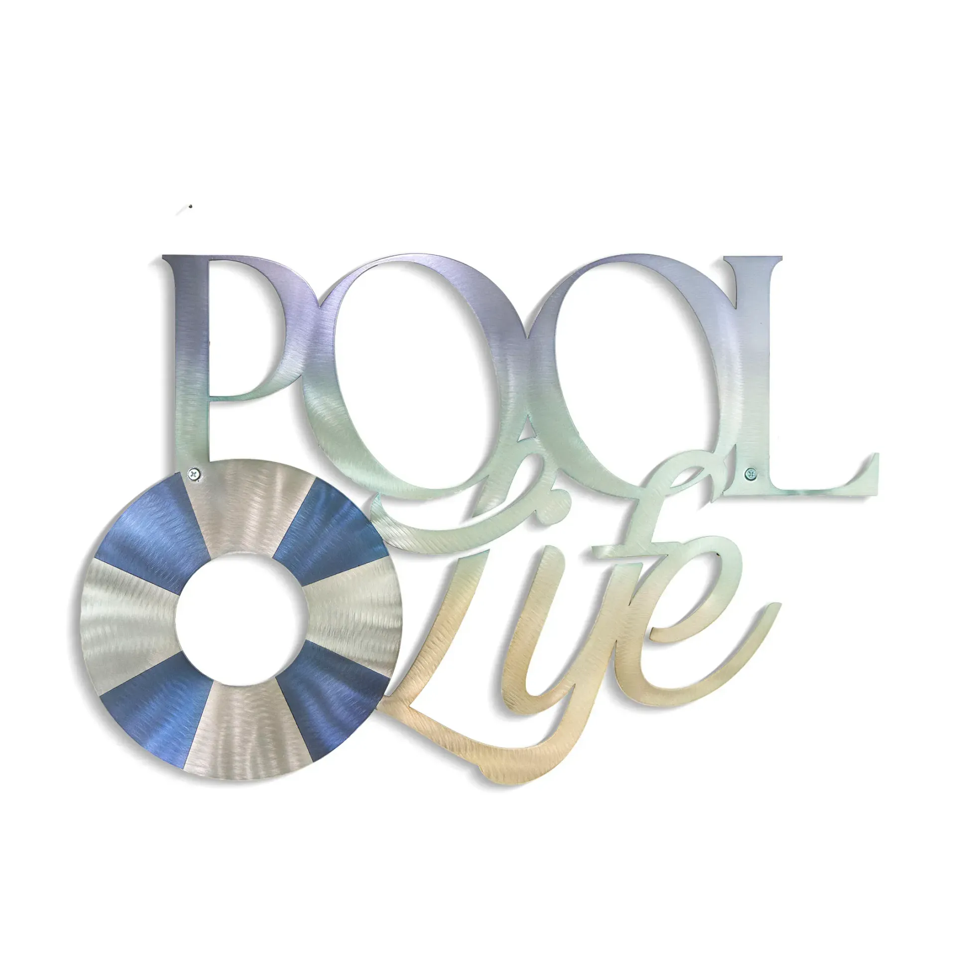 Pool Lifestyle Plaque Stainless Steel Metal Wall Art