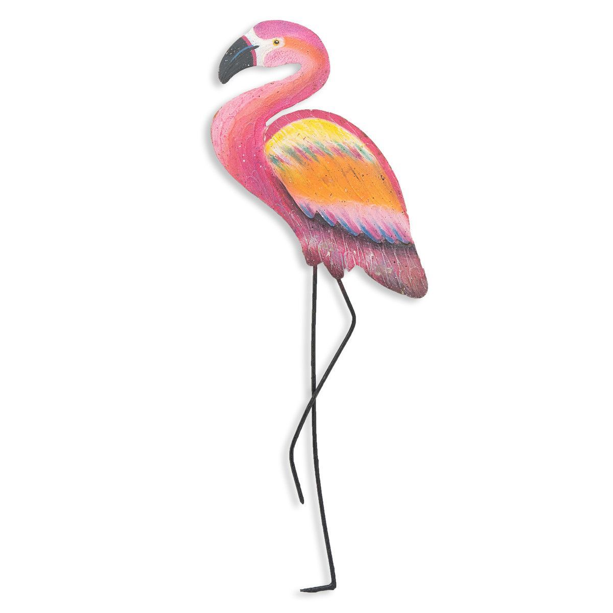 Flamingo Face Left Lanai Safe Metal Art
