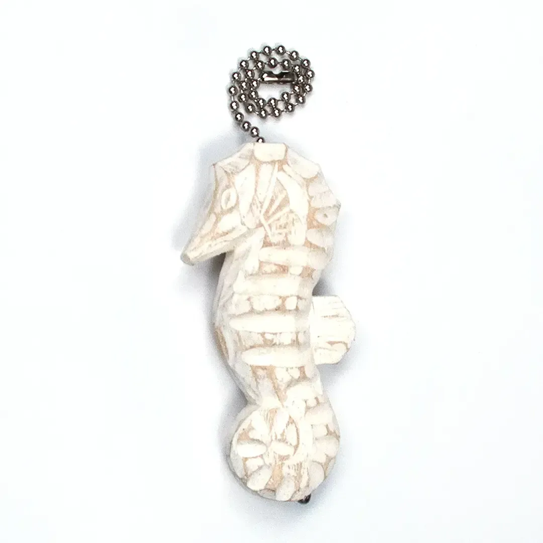 Seahorse Fan Pull Whitewash