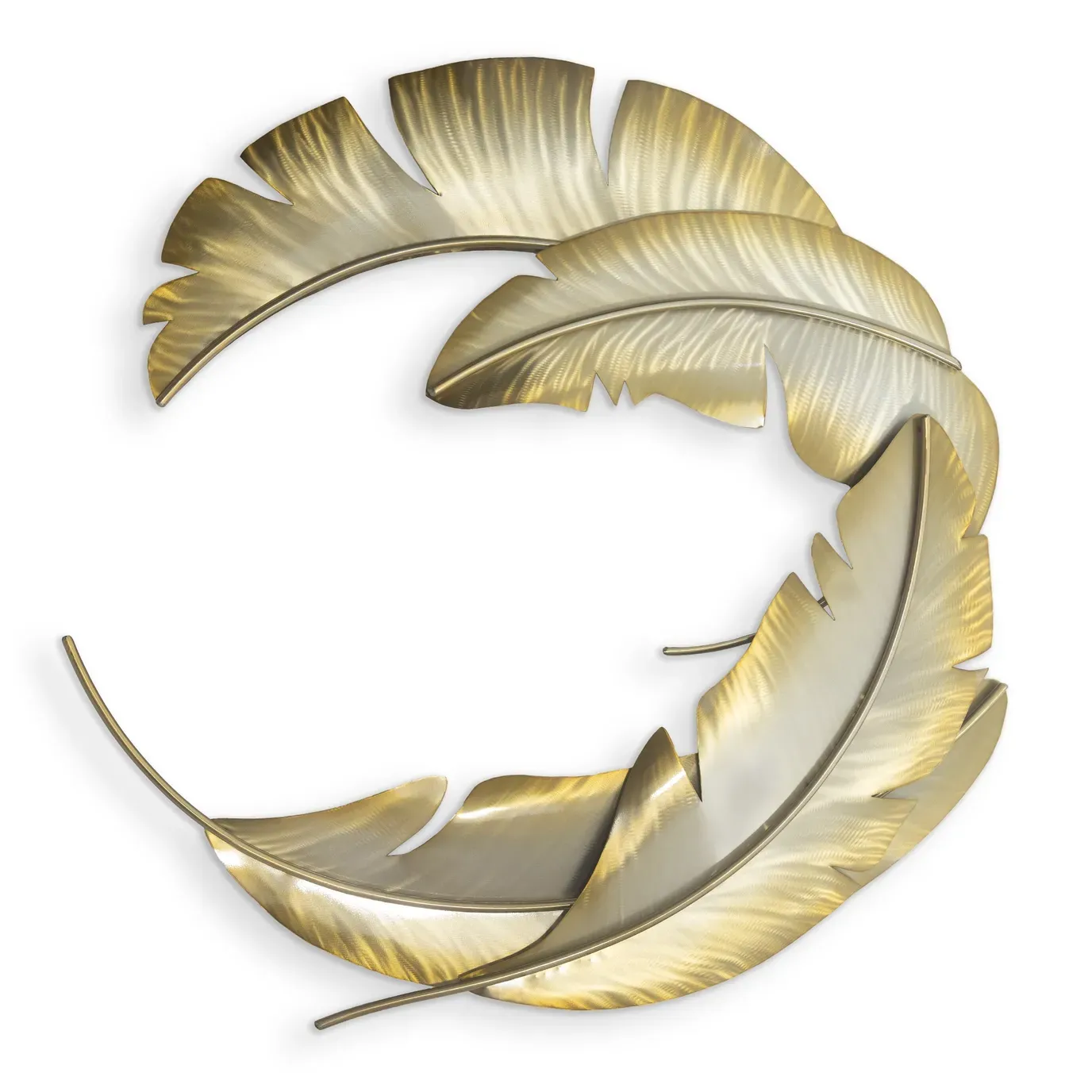 Banana Leaves Gold Stainless Steel Metal Wall Art