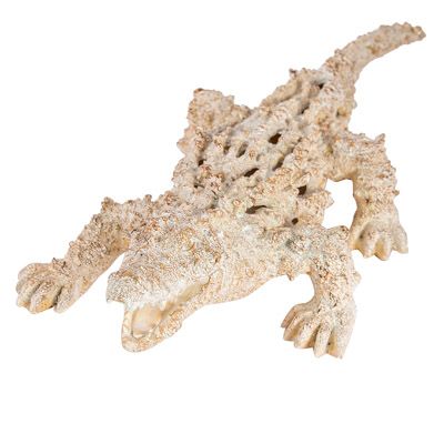 Coral Look White Alligator Figurine 15 1/4