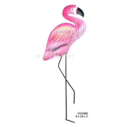 Flamingo Face Right Lanai Safe Metal Art