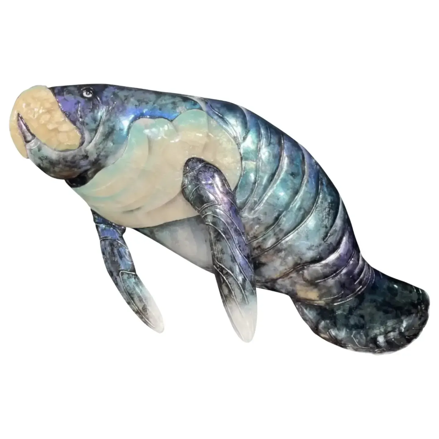 Manatee Capiz Blue Wall Decor KK BWC-18MA