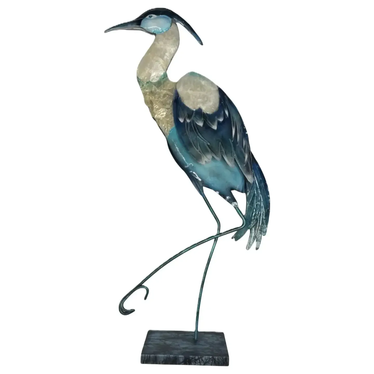 Blue & White Capiz Tabletop - Blue Heron KK BWC-BH