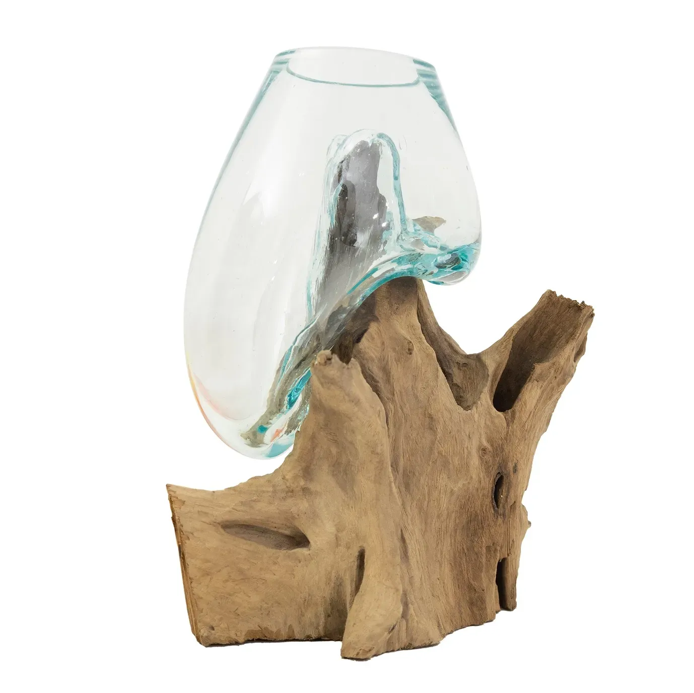 Teak And Glass (no Base) 30 Cm/15 Cm