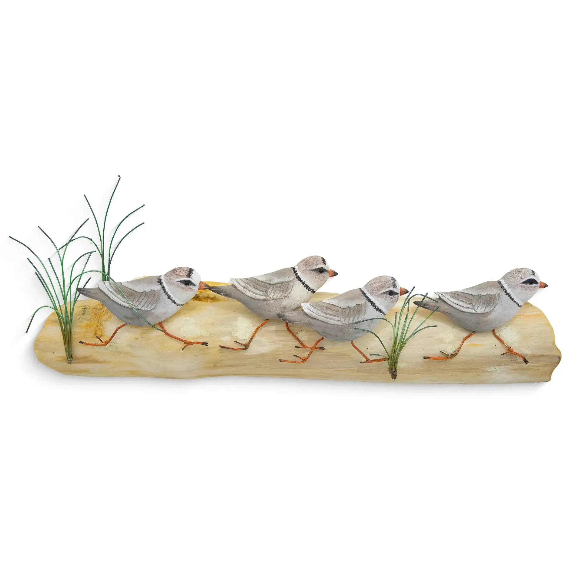 Piping Plover Running (4 Birds) Metal/Wood Wall Art