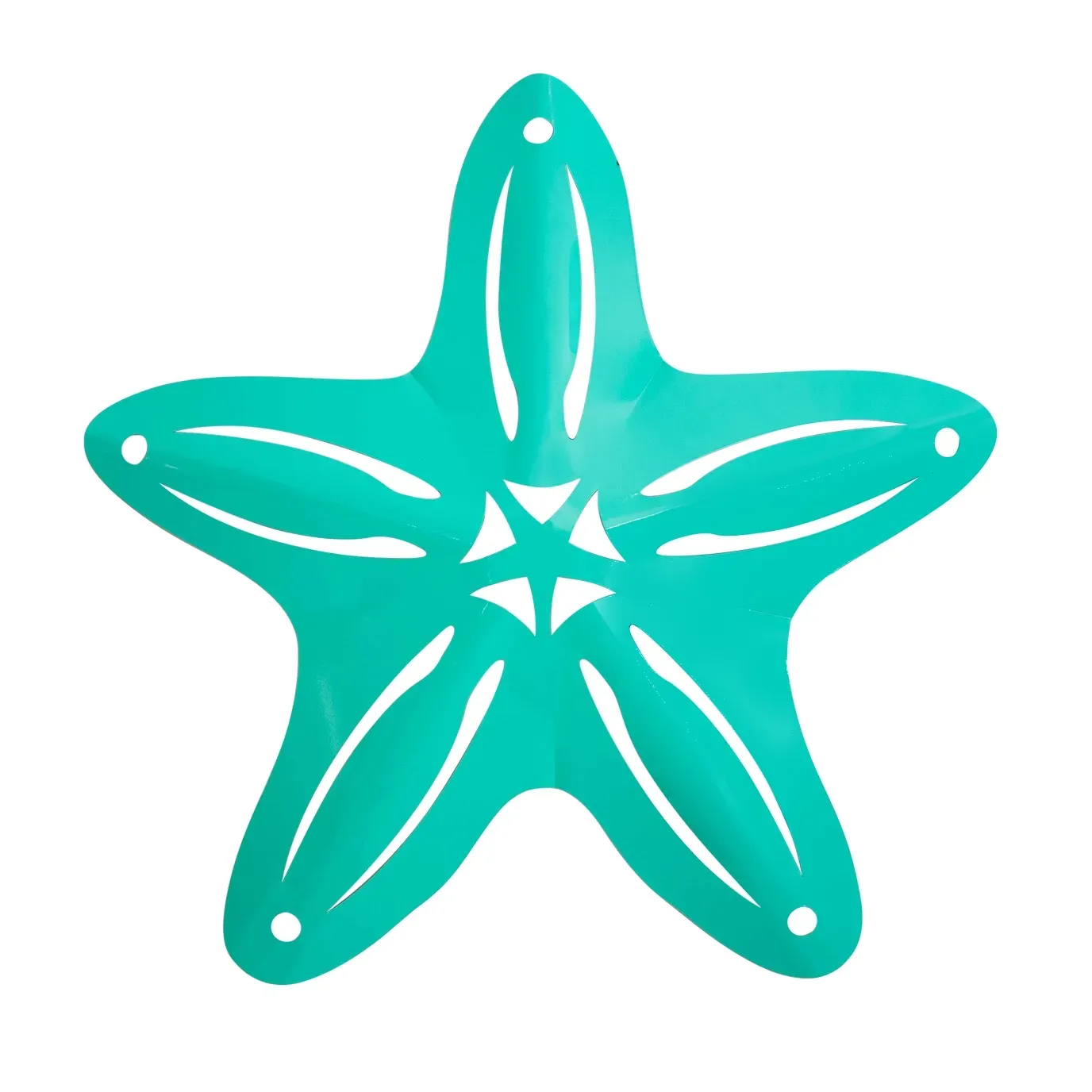 Starfish Teal Patio Safe Metal Wall Art