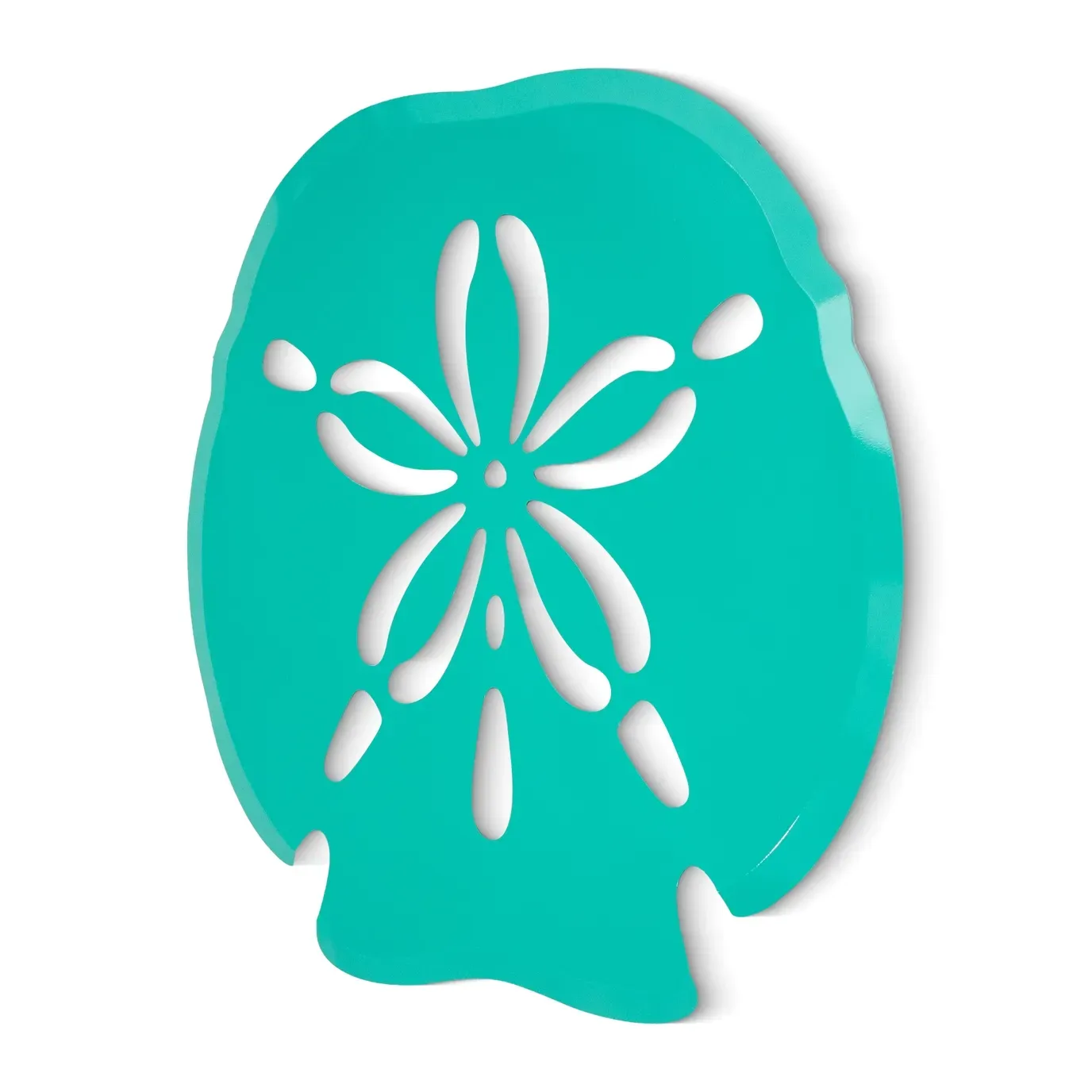Sand Dollar Teal Patio Safe Metal Wall Art