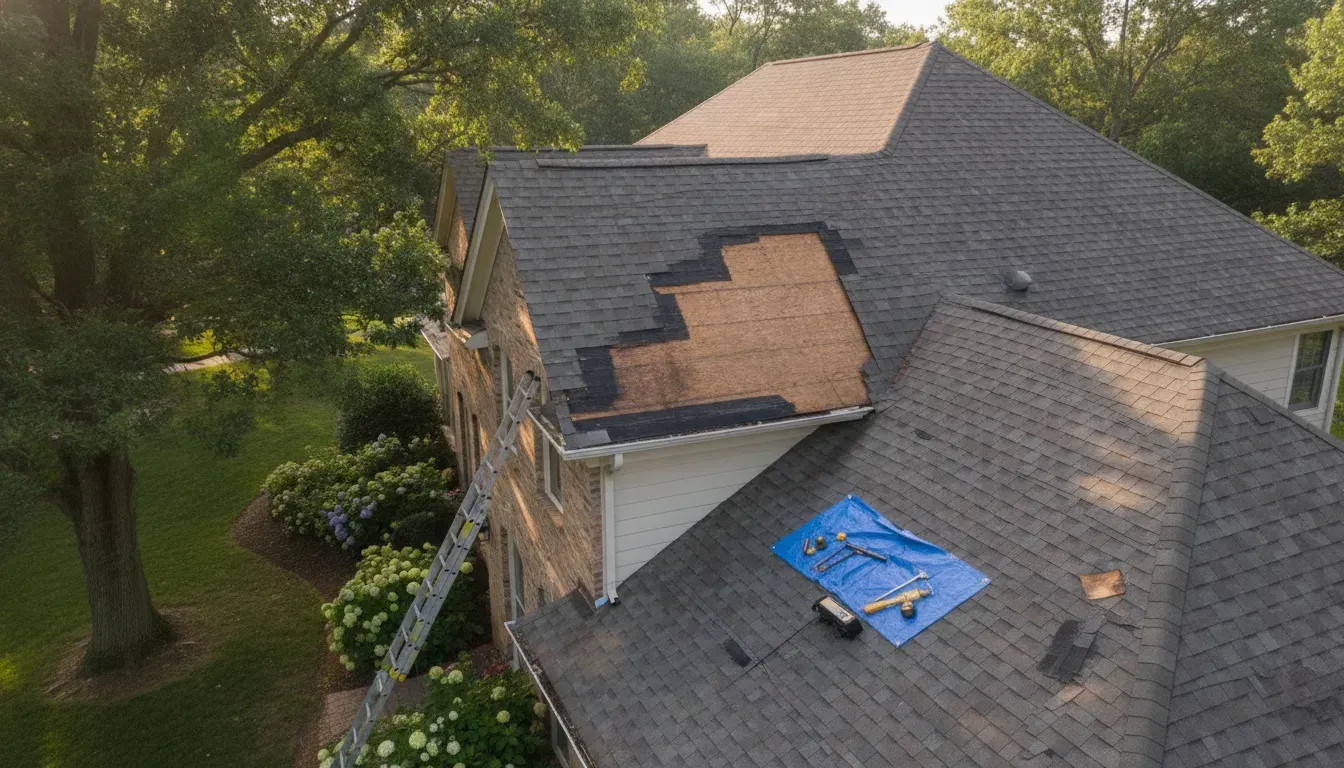 Georgia home roof being professionally inspected for roof deck moisture and rot