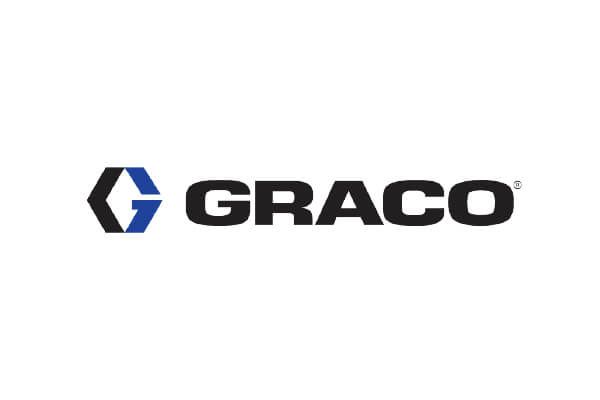 Graco logo: black and blue hexagonal symbol with the word 