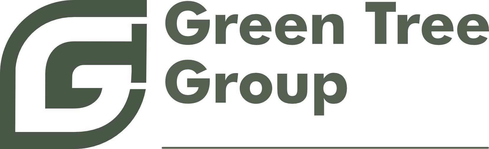 A dark green logo consisting of a stylized 