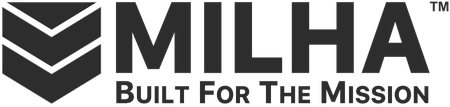 The Milha logo featuring a stylized chevron icon next to the company name and the slogan 