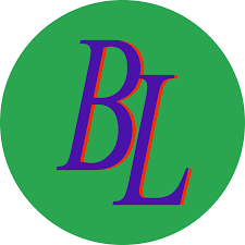 Bathers Library green circle logo with overlapping purple and red serif letters “BL”
