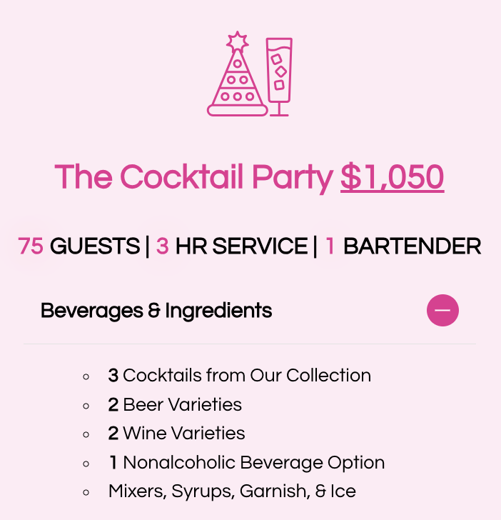 The Cocktail Party package