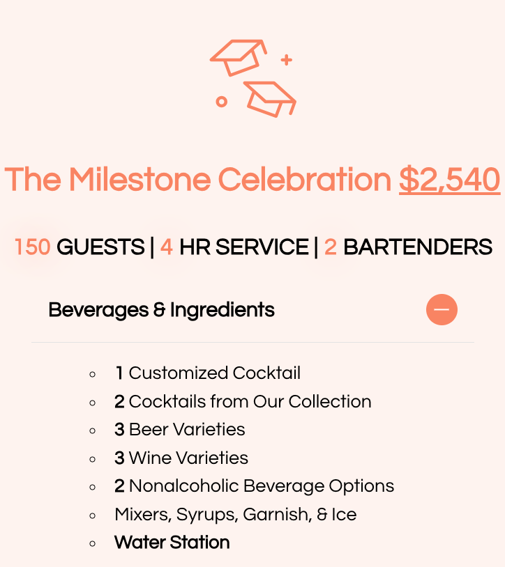 The Milestone Celebration package