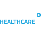 A blue and white logo for a healthcare company.