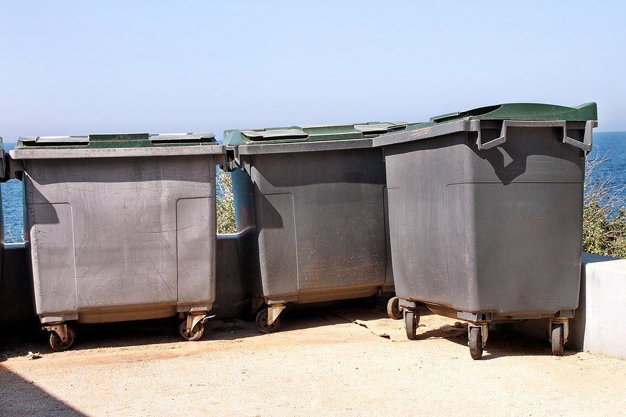 black dumpsters with wheels