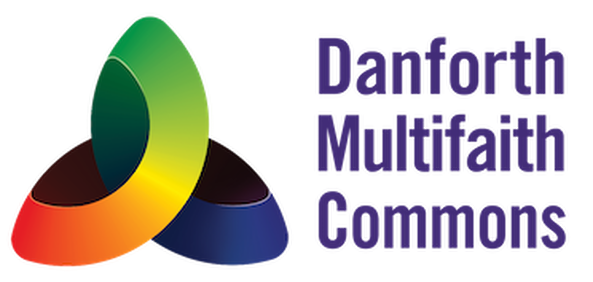 Danforth Multifaith Commons logo with a colorful intertwined triangular symbol and purple text