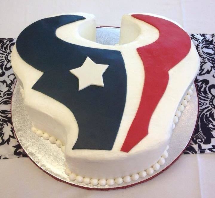 Texas-themed decorated cake with blue, white, and red design and a white star
