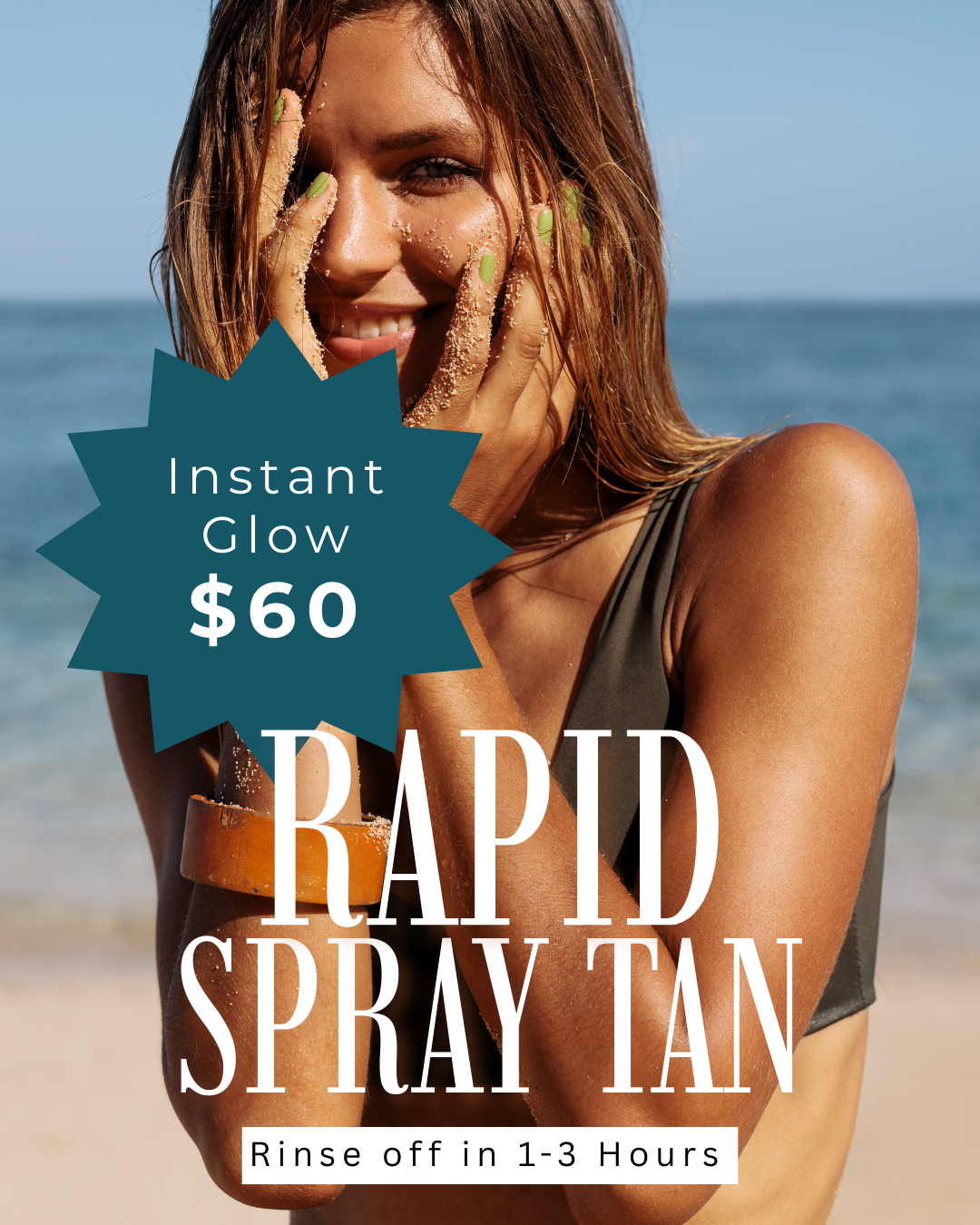Spray Tan with rapid spray tan solution