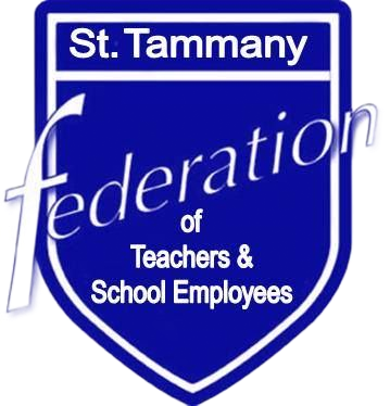 St. Tammany Federation of Teachers & School Employees logo on a blue shield