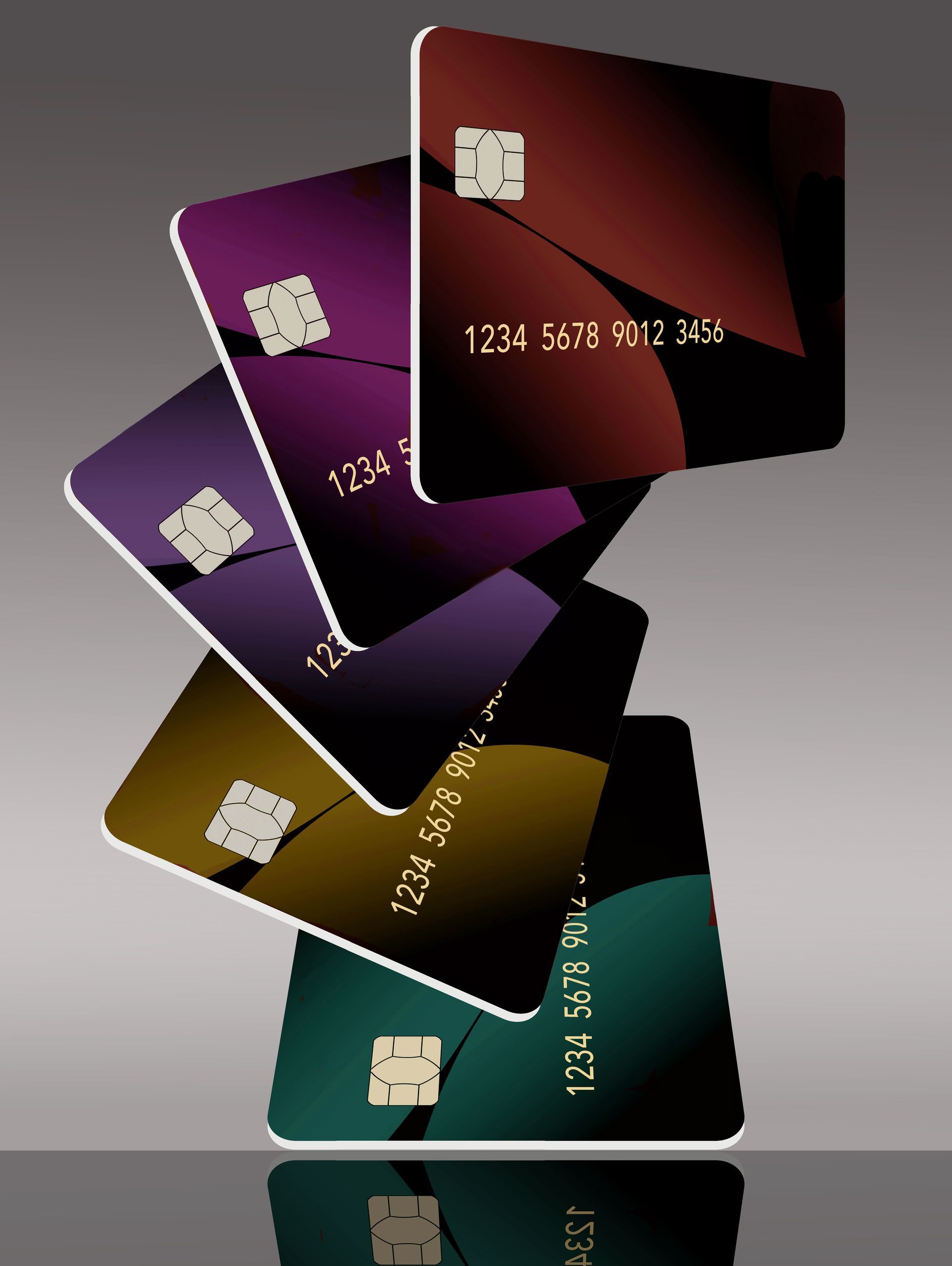 Stack of colorful credit cards. Stack of colorful credit cards.