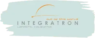 a logo for integratron landers california is shown on a white background