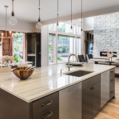 Kitchen in New Luxury Home with Open Floorplan