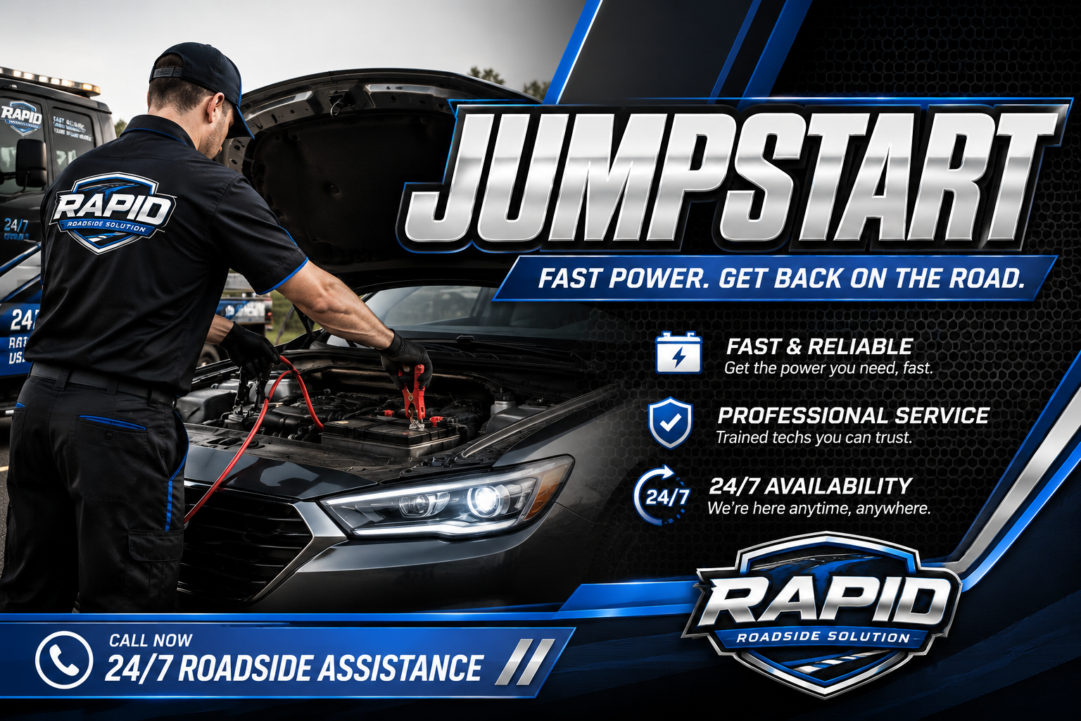 Car battery jump start in Chicago — Rapid Roadside Solution