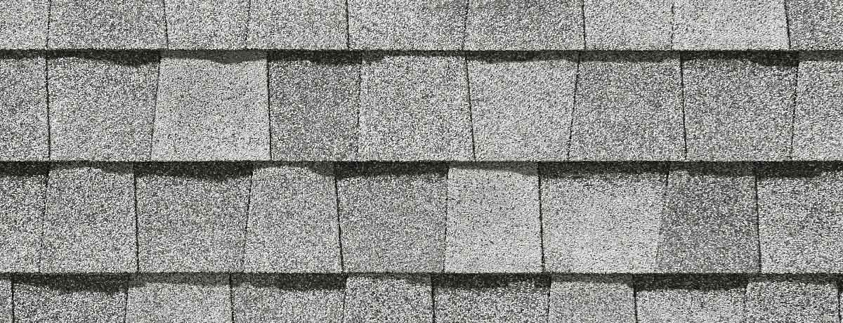 Gray asphalt roof shingles.