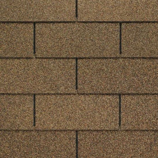 Brown asphalt roofing shingles.