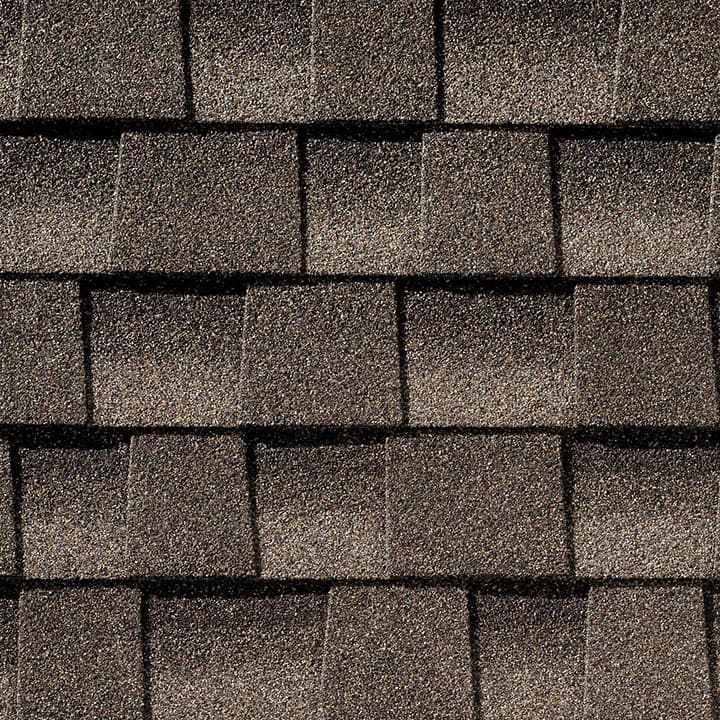 Brown asphalt shingles.