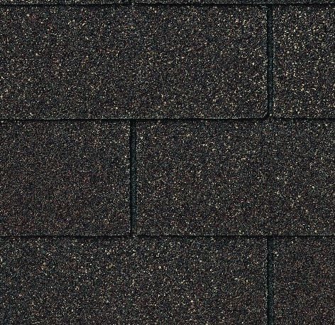 Dark asphalt roof shingles.