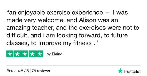 Click image to read all of AinyFi'ts reviews. An enjoyable exercise experience: a brand new member of our Wednesday morning DanceFIT class.