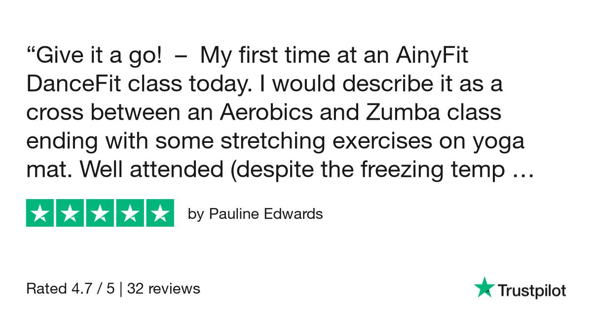 Click image to book your DanceFIT with AinyFit class! There are two to choose from each week. Find out more! New five-star review received for AinyFit's DanceFIT class at Marchwood on a Wednesday morning