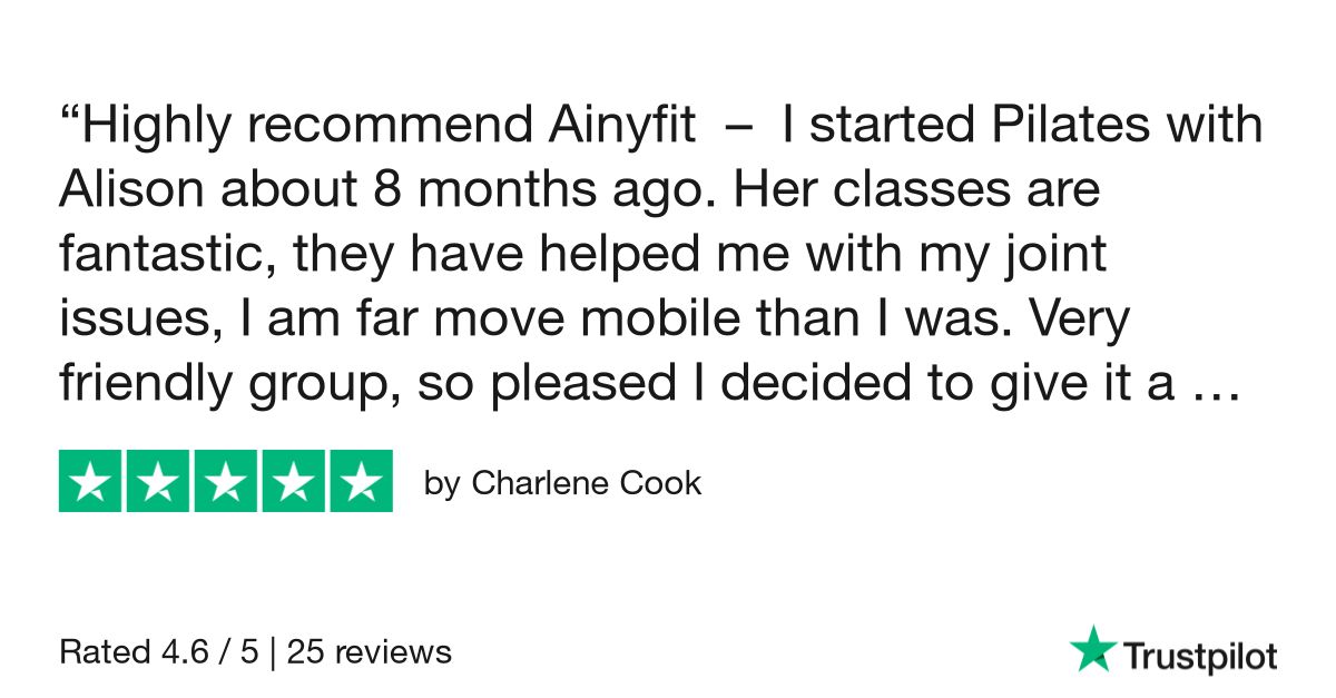 AinyFit's Classes are now rated 4.8 on TrustPilot