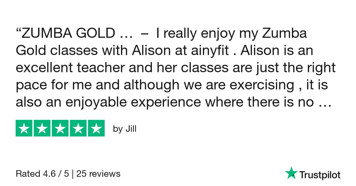 AinyFit's Classes are now rated 4.8 on TrustPilot