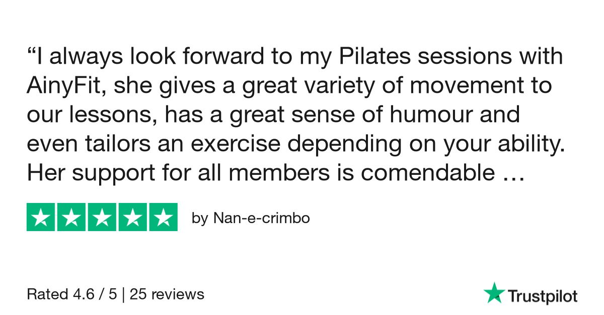 AinyFit's Classes are now rated 4.8 on TrustPilot