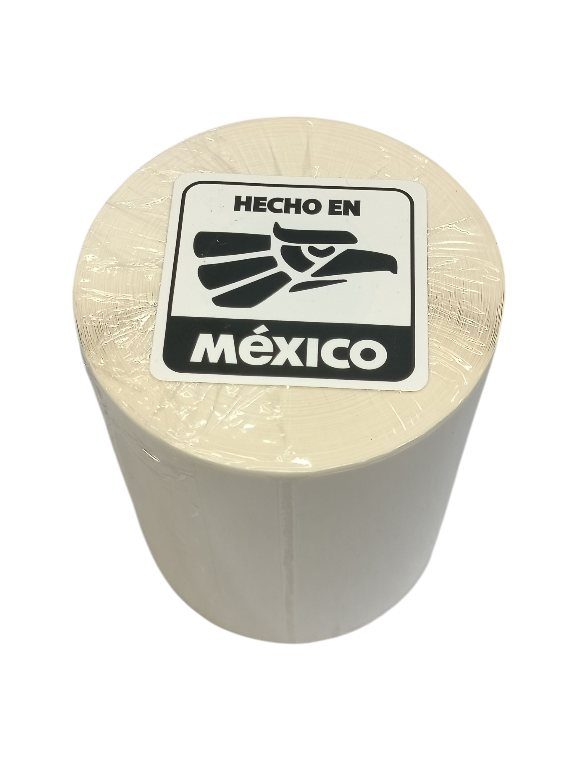 rollo de etiqueta blanca con etiqueta de logo HECHO EN MEXICO