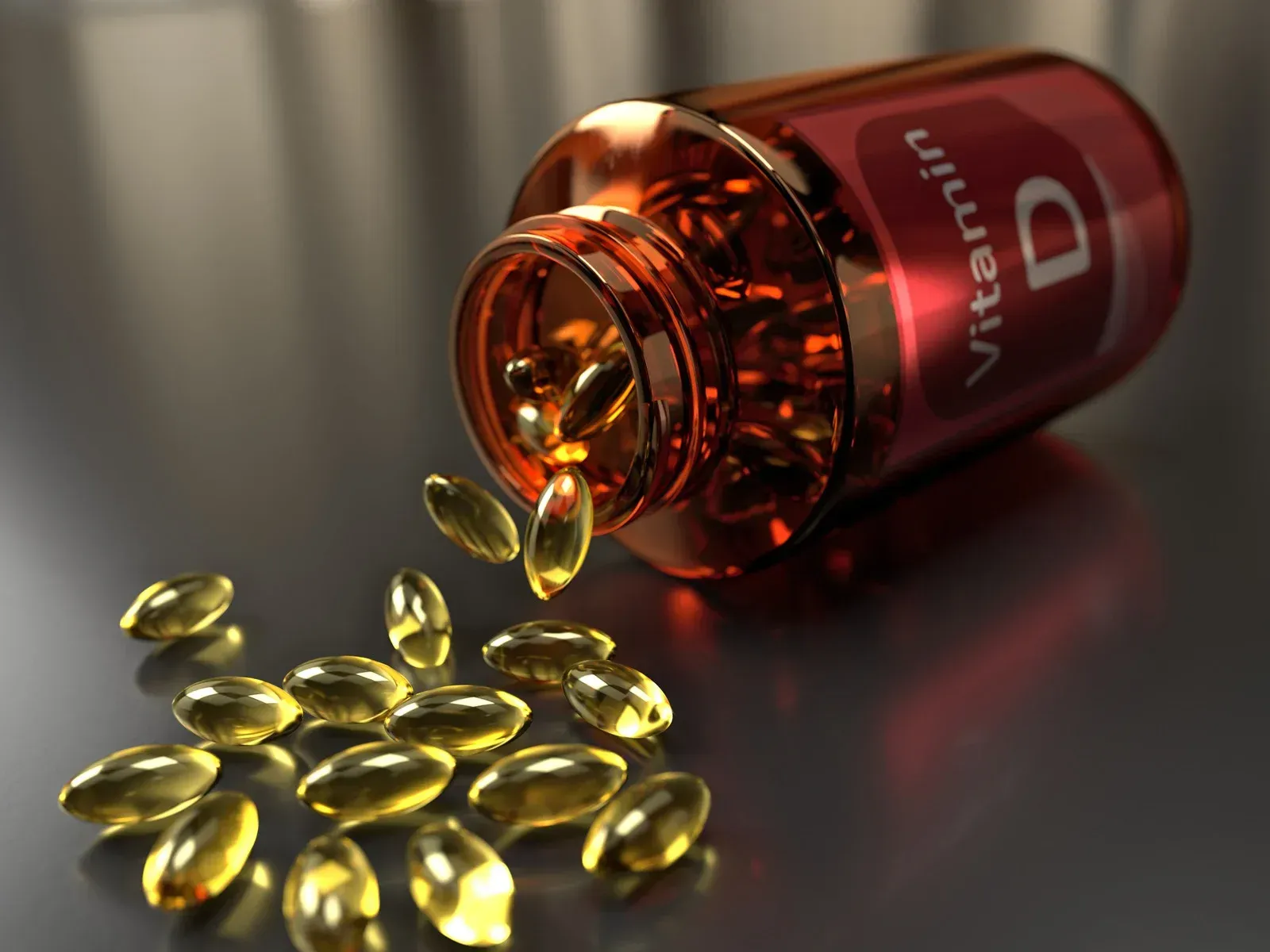 A pharmacist is looking at a tablet in a pharmacy.