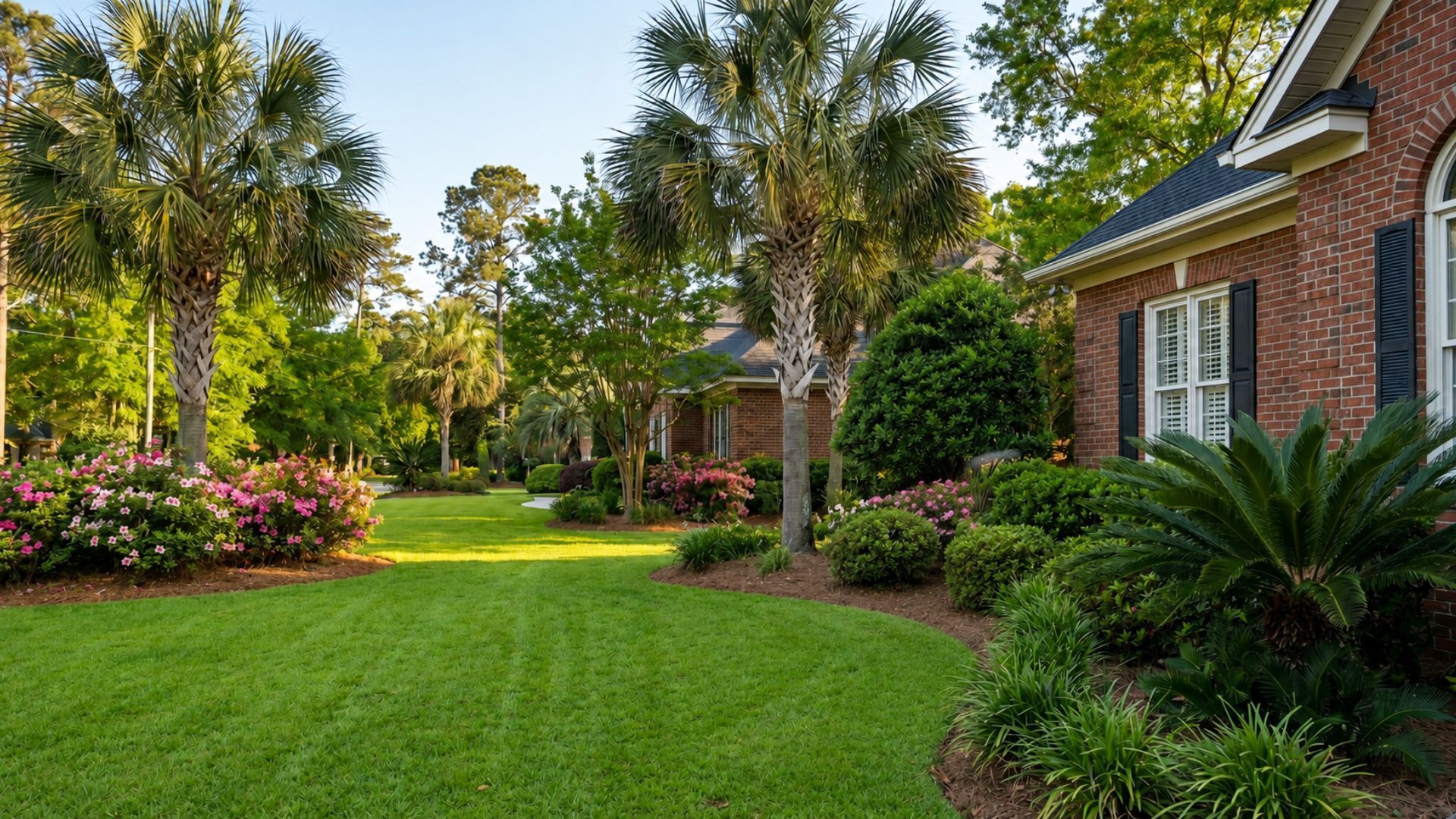 Shaded Columbia, SC backyard where mosquito control helps reduce summer pressure