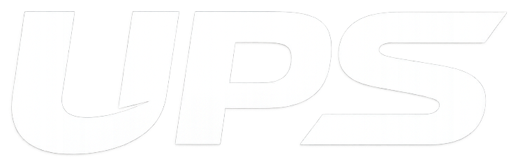 White UPS logo on a light background